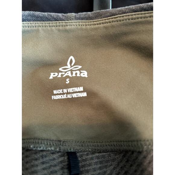 PRANA‎ Misty Jacquard Ruched Yoga Cargo Green Ankle Length Leggings Sz Small - Picture 6 of 7